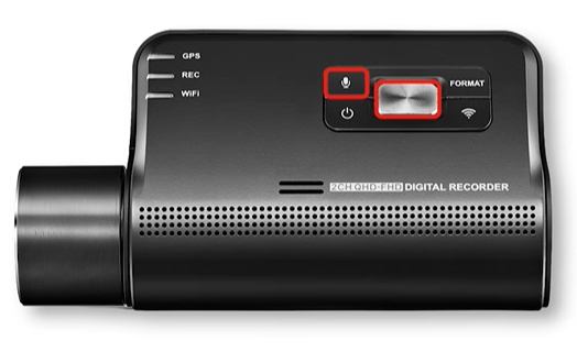 F800 example showing the microphone and middle recording buttons for reset