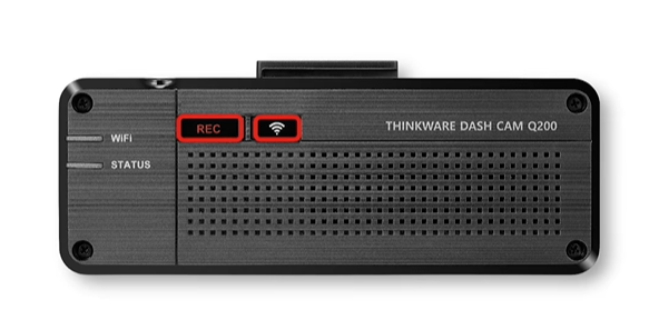 FA200 Wi-Fi and recording buttons highlighted for reset