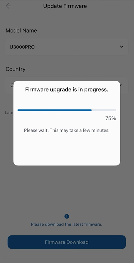 Firmware update progress