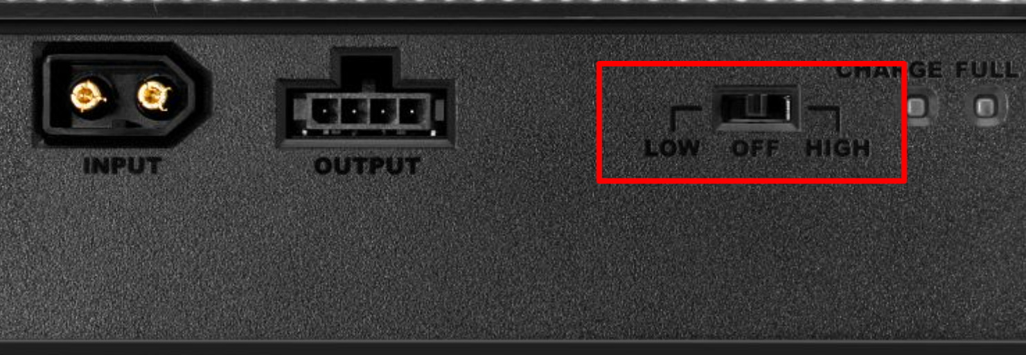 iVolt Mini LOW and HIGH charging switch positions