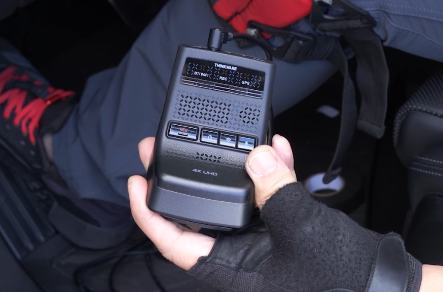 Power cable connected to the dash cam