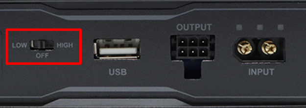iVolt Xtra LOW and HIGH charging switch positions