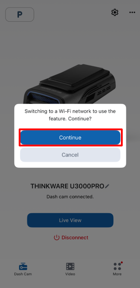 THINKWARE DASH CAM LINK app - Connecting to Wi-Fi