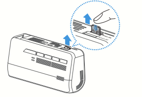 Inserting a nano SIM card into the T700 dash cam slot with metal contacts facing the mount connector