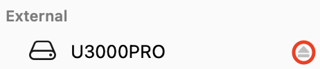  Eject icon next to the microSD card in Disk Utility